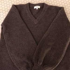 Madewell 100% cashmere v neck grey sweater